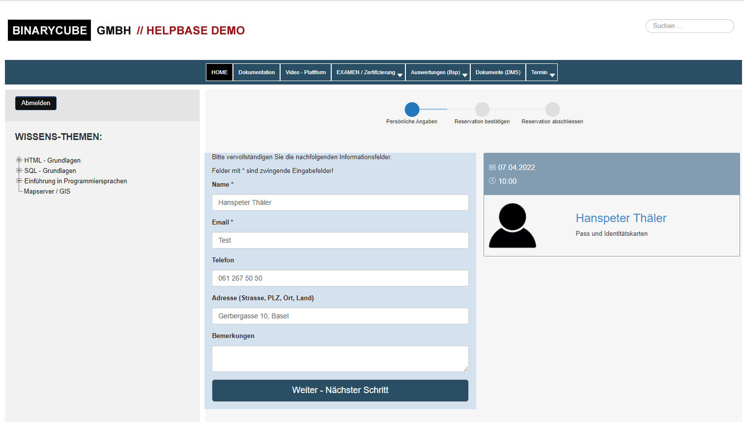 BINARYCUBE GMBH - Rüchligweg 55 - 4125 Riehen – Basel  - Schweiz // Vollumfängliche Informatiklösungen / ERP / CRM / Applikationen / Datenbanken / Konzeptionierung / Gesamt-Koordinationen / Erhaltungsplanung / Ingenieurwesen / Netzwerk / Software-Entwicklung / Schulungen / Projektportfolio / Infrastruktur-Koordination / GIS / Schnittstellen und weiteres